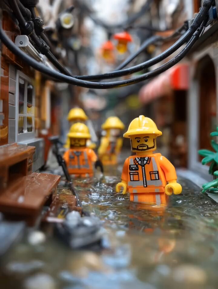 LEGO Flood Rescue Diorama Prompt