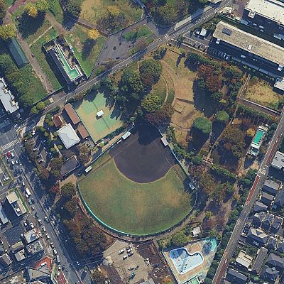Cartoon drone-style Google Maps aerial illustration prompt