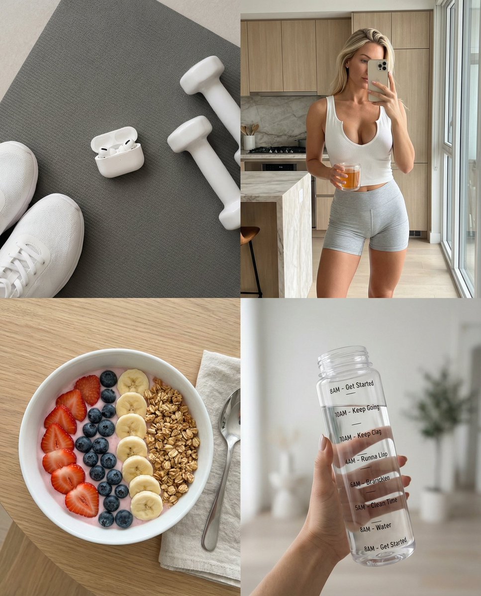 2x2 Wellness and Fitness Lifestyle Collage Prompt