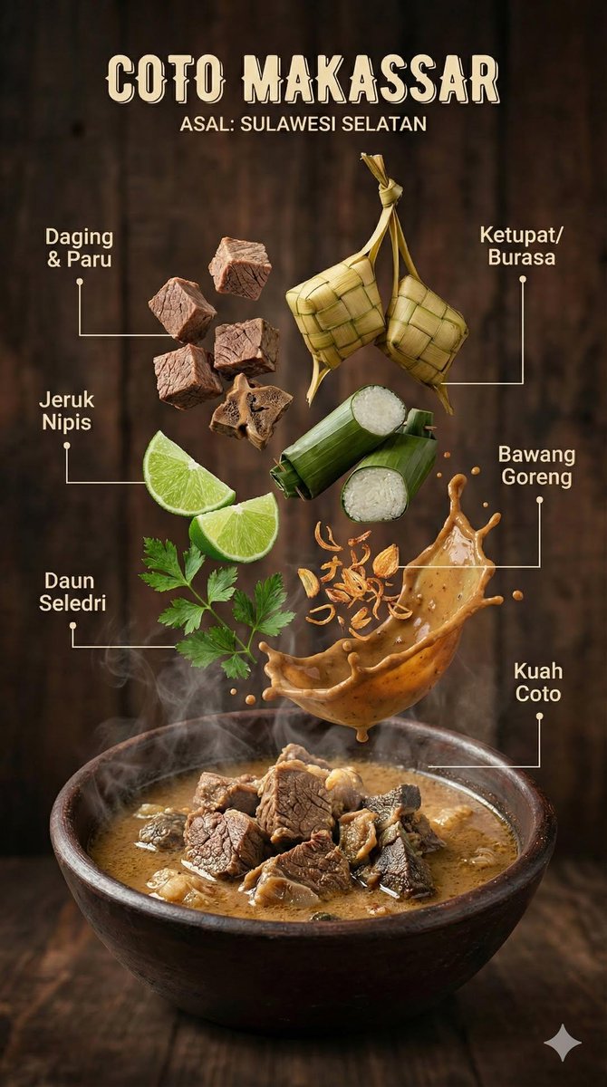 Hyper-realistic Indonesian Food Infographic Prompt