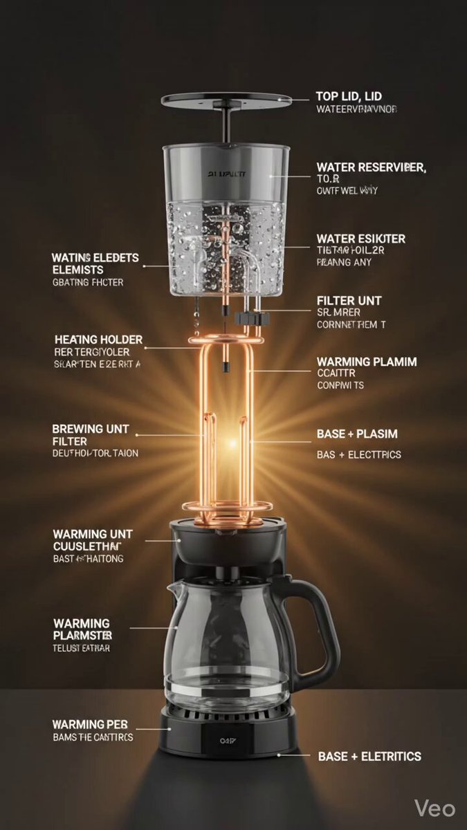 Exploded View Visualization of a Drip Coffee Maker