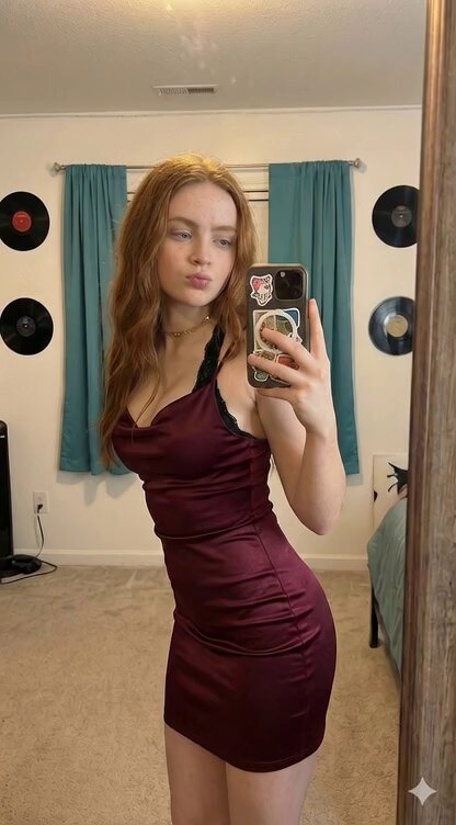 JSON Prompt for Photorealistic Mirror Selfie in Satin Mini Dress