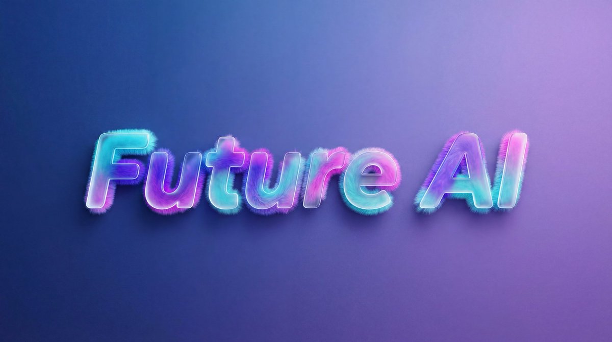Futuristic Fluffy Glass Typography Art