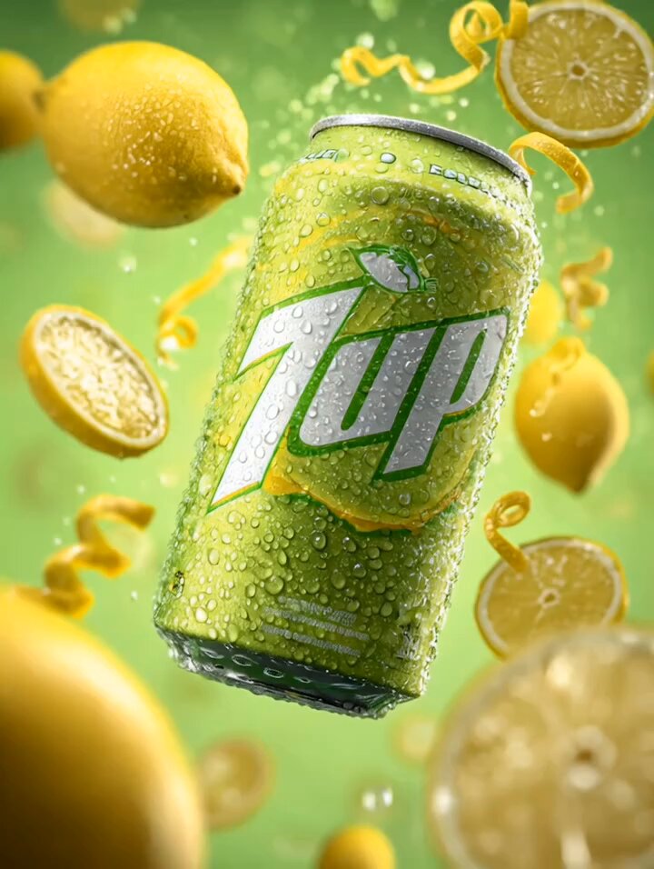Ultra-Realistic 7UP Product Photography