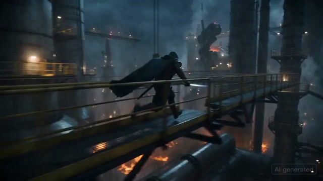 Ronin vs. Mechanical Beast Cinematic Prompt
