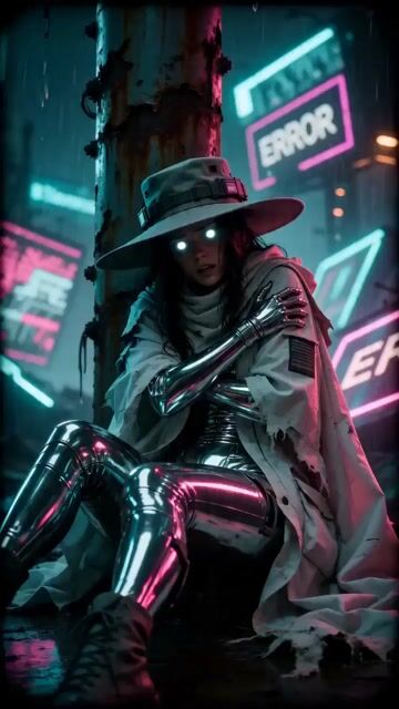 Cyber-Noir Glitch Transformation Sequence