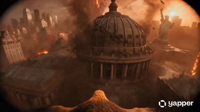 Golden Eagle Escape from Volcanic New York
