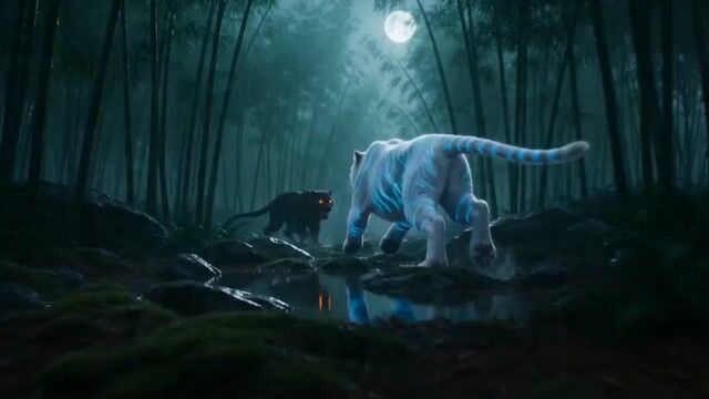 Spirit Tiger vs Void Panther Combat Video Prompt