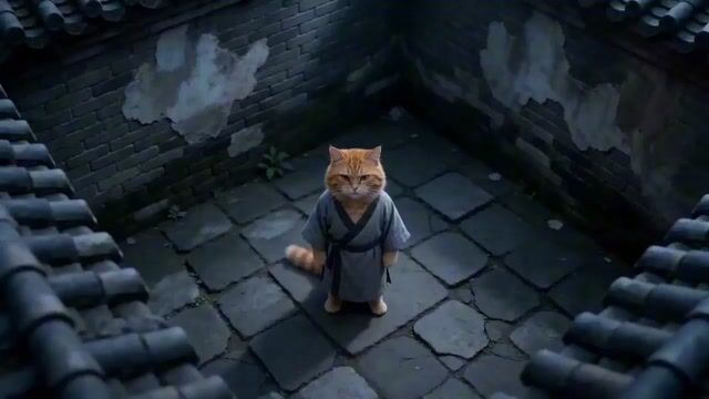 Hyper-Stylized Kung Fu Cat Action Sequence