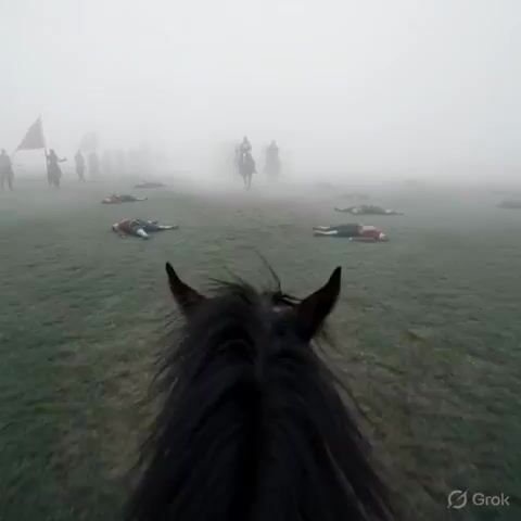 First-Person Horseback Charge on Medieval Battlefield