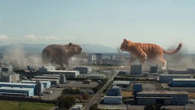 Kaiju Battle in Japanese Industrial Park Prompt