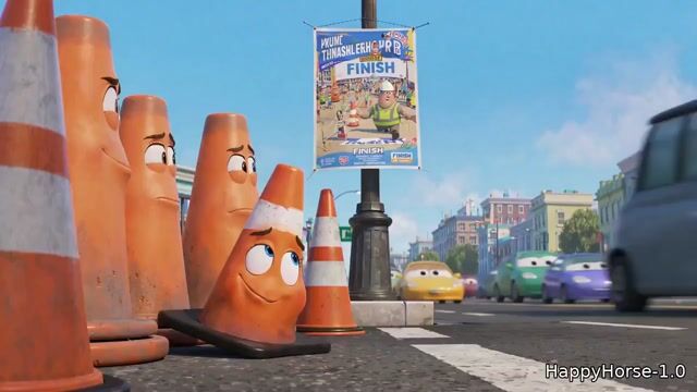 Pixar Style Traffic Cone Short