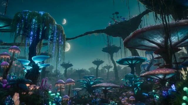 Bioluminescent Alien Planet Exploration