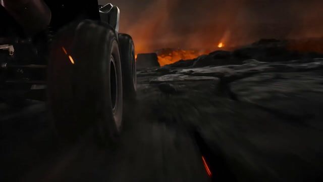 Lava field ATV stunt