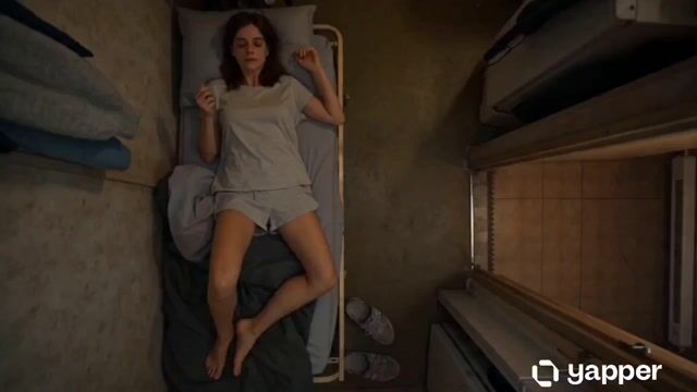 Cinematic Top-Down Routine of a Drained Young Woman