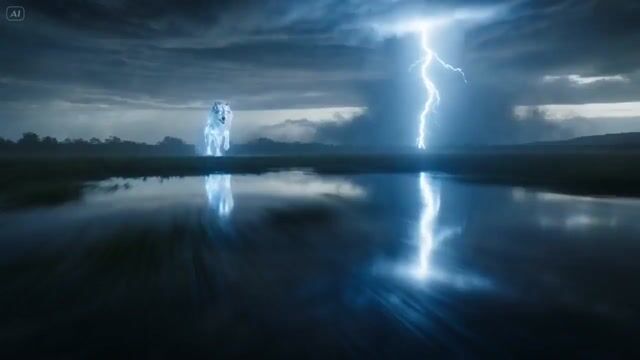 Mythical Wolf and Thunderbird Storm Clash