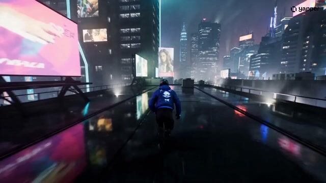 Cyberpunk Rooftop Chase Cinematic Prompt
