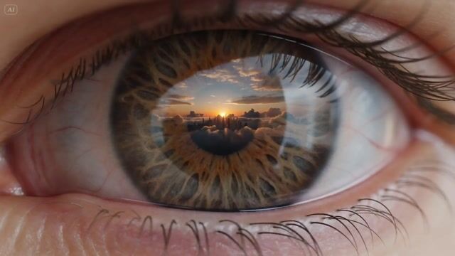 Futuristic Eye Universe Transition