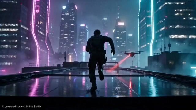 Cyberpunk Rooftop Parkour Chase