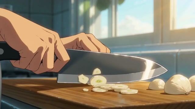 Cinematic Anime Pasta Cooking Sequence