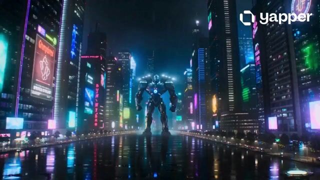 Cybernetic Titan in Cyberpunk City