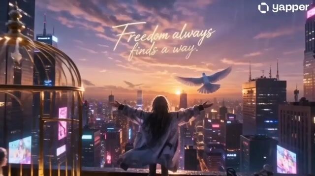 Cyberpunk Neon Cage Freedom Story