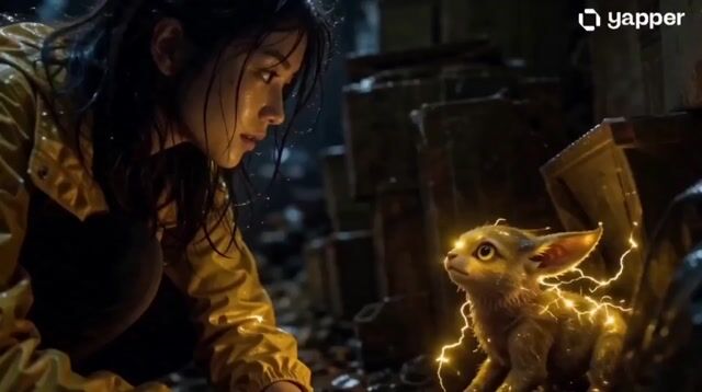 Realistic Girl and Electric Creature