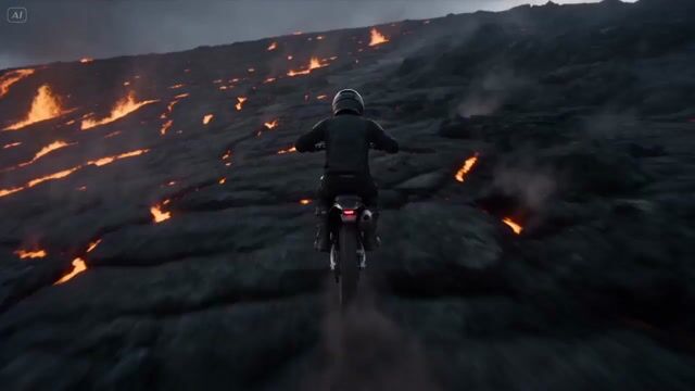 Volcano Slope Rider Action Sequence