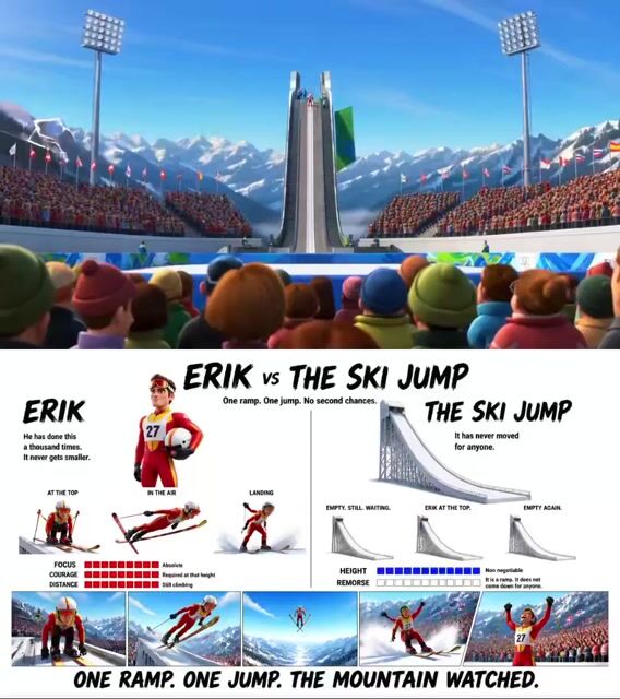 Pixar Style Ski Jump Animation