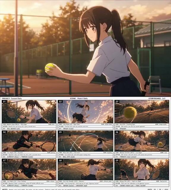 Cinematic Anime Tennis Match Video