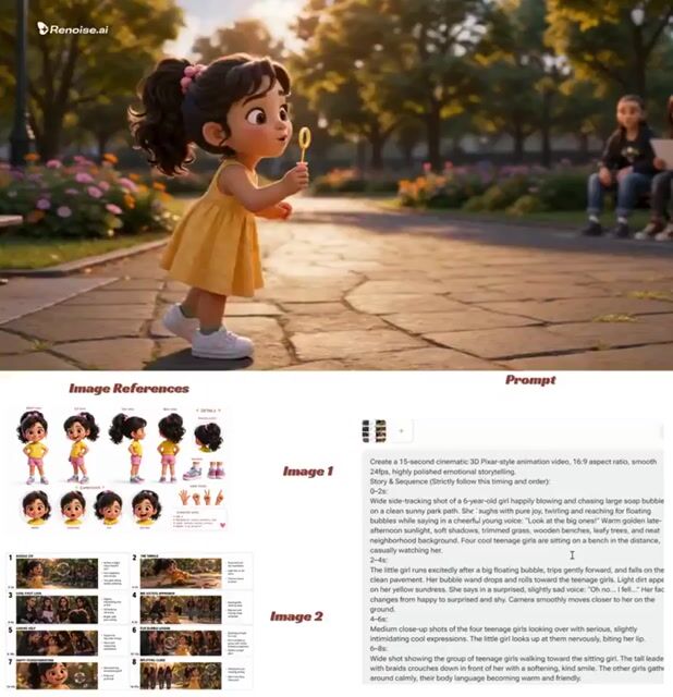 Pixar-Style Child Character Sheet