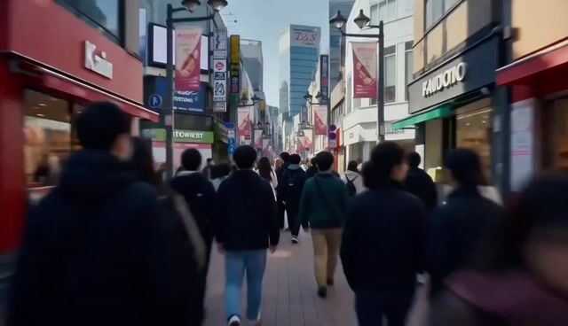 Mixed Anime and Live-Action Shopping Street MV