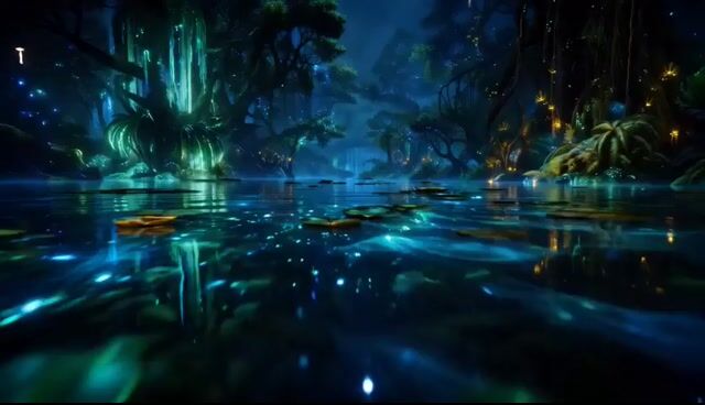 Bioluminescent Night Underwater Creature